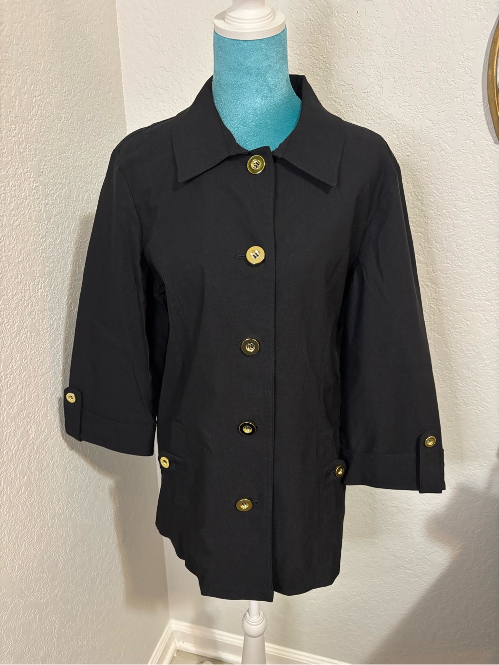 ATTYRE Black Whimsygoth Blazer Jacket with Gold Buttons